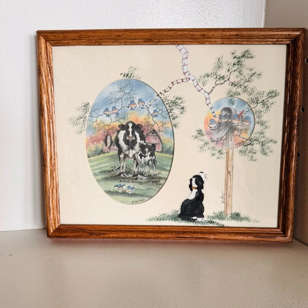 Kendra‎ Schwabel signed 1993 Watercolor Print